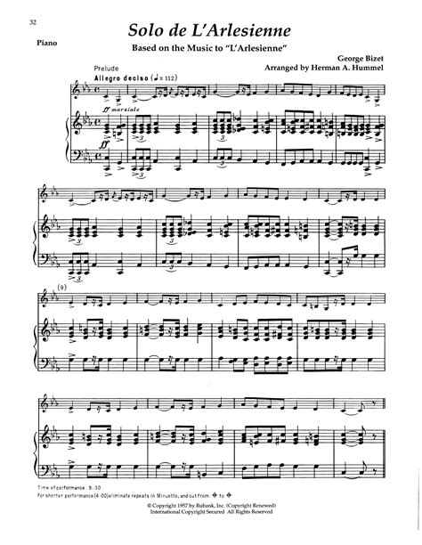  Solo De L'arlesienne by Georges Bizet
